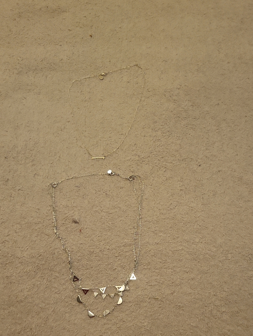 Stella & Dot Gold-Tone Layered Triangle & Bar Necklace Set